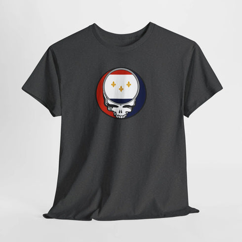 Grateful Dead - New Orleans Flag Stealie Unisex Tshirt - StealieShop